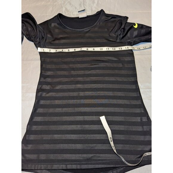 Nike Pro Dri Fit Women’s Small Black Stripe Fleece Lined Pullover Sweatshirt - Picture 10 of 14